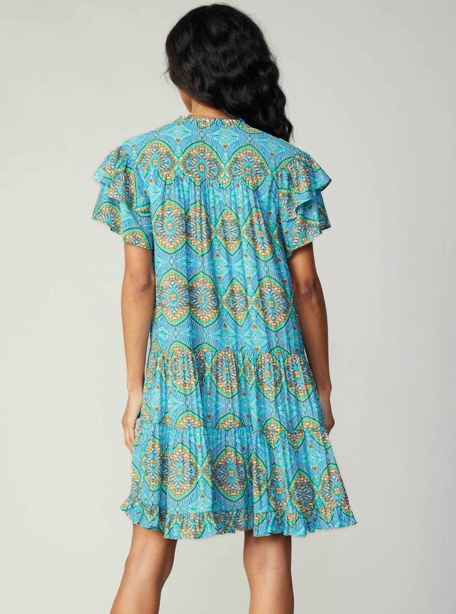 Current Air - Bohemian Printed Tiered Mini Dress