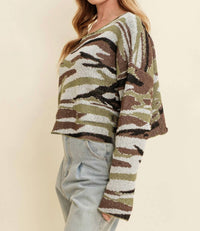 Cloud Ten - Camo Boat Neck Sweater