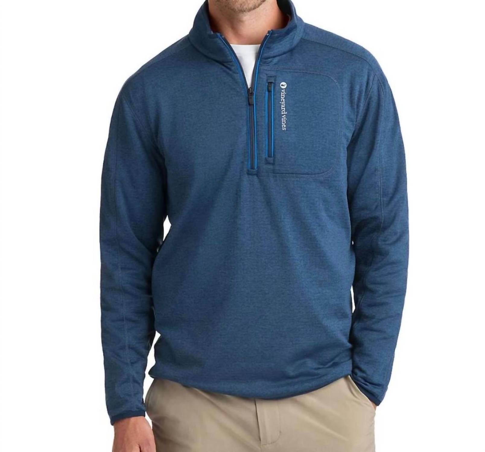 Vineyard Vines - Grid Fleece Half Zip Sweater