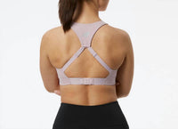 New Balance Soft Jersey Power X Bra in violet - women's intimate - detail view