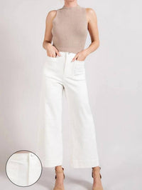 Ee:Some - Soft Washed Wide Leg Cotton Pants