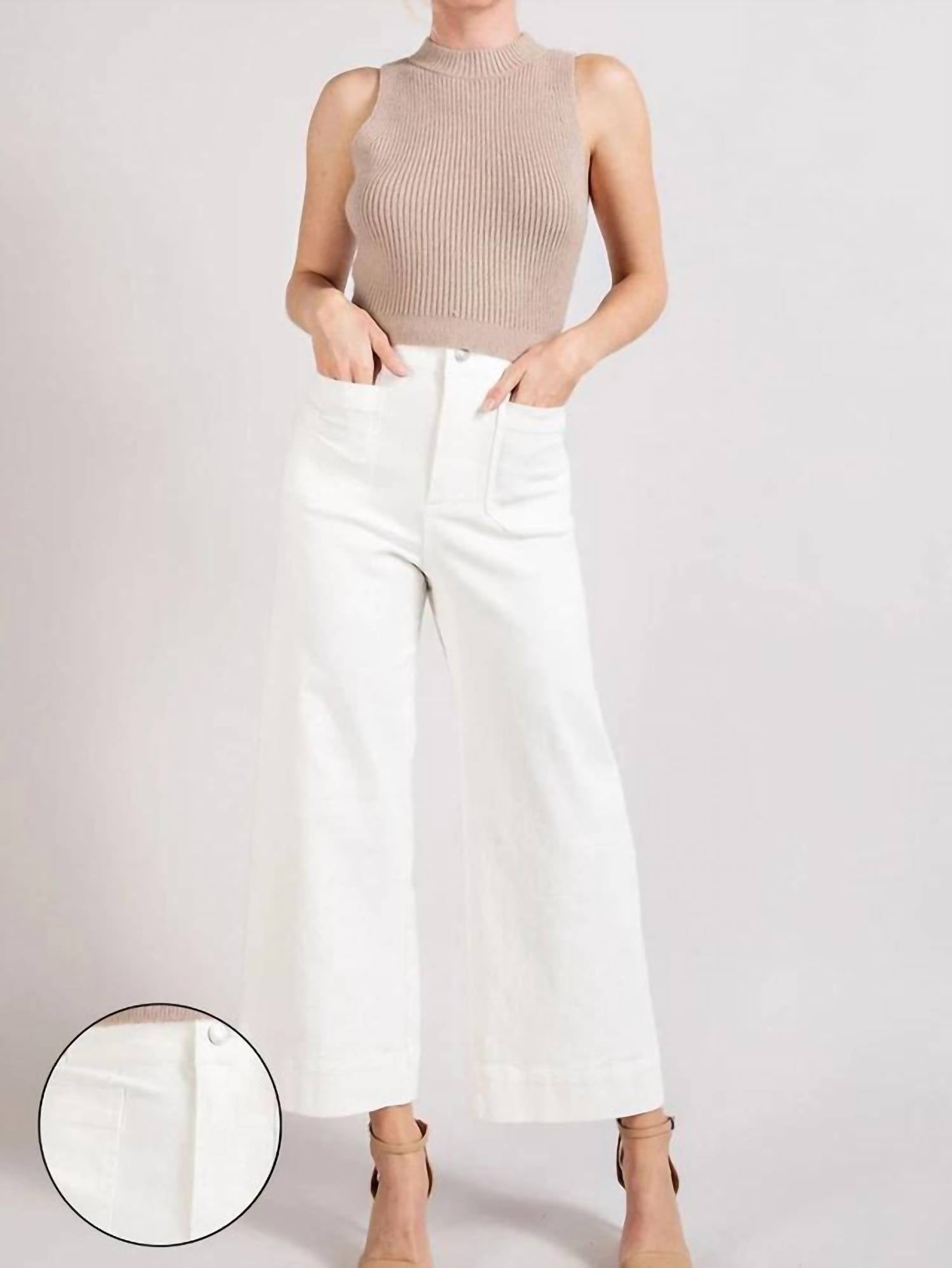 Ee:Some - Soft Washed Wide Leg Cotton Pants