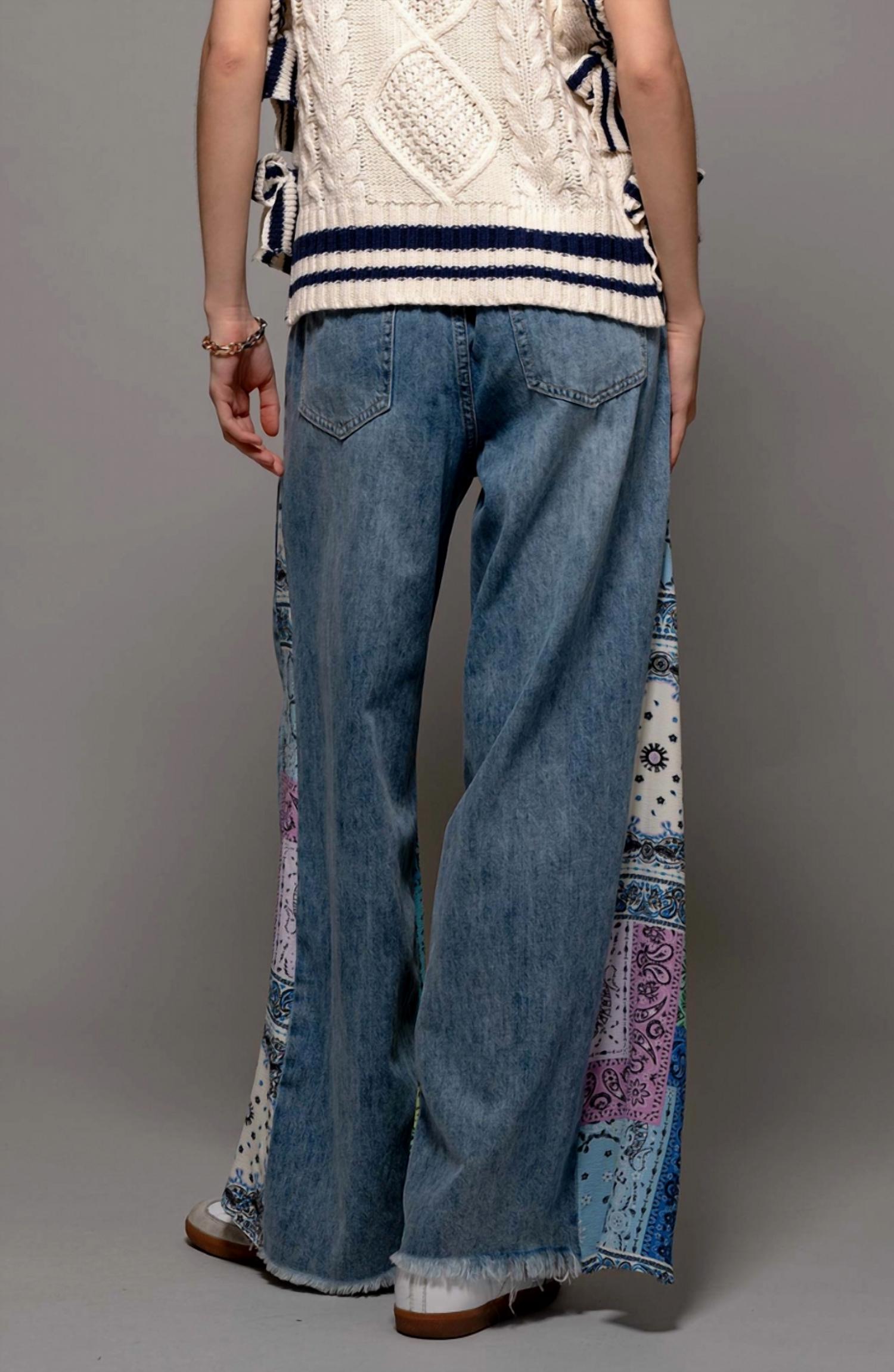 Trend:Notes - Bandana Wide-leg Denim Jeans