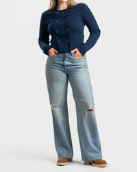 BAUM UND PFERDGARTEN Carolyn Double Breasted Blazer in baritone blue - women's jacket - alternate view