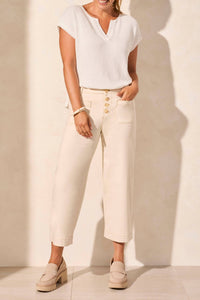 Tribal - Audrey Hugging Wide Crop Jeans