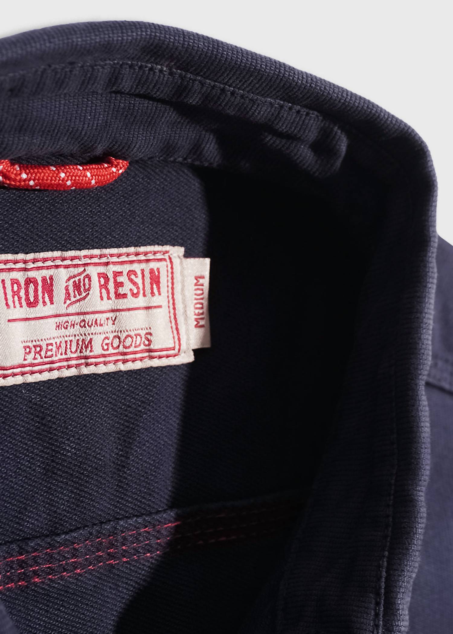 Iron & Resin Men's Journeyman Flex Shirt in navy - men's shirt - detail view
