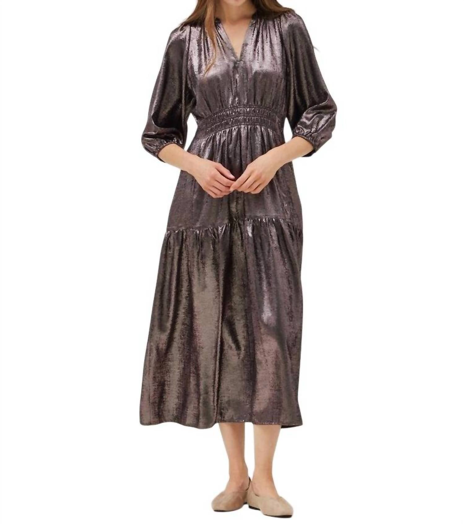 Grade & Gather - Pleated Waist Shimmer Dress