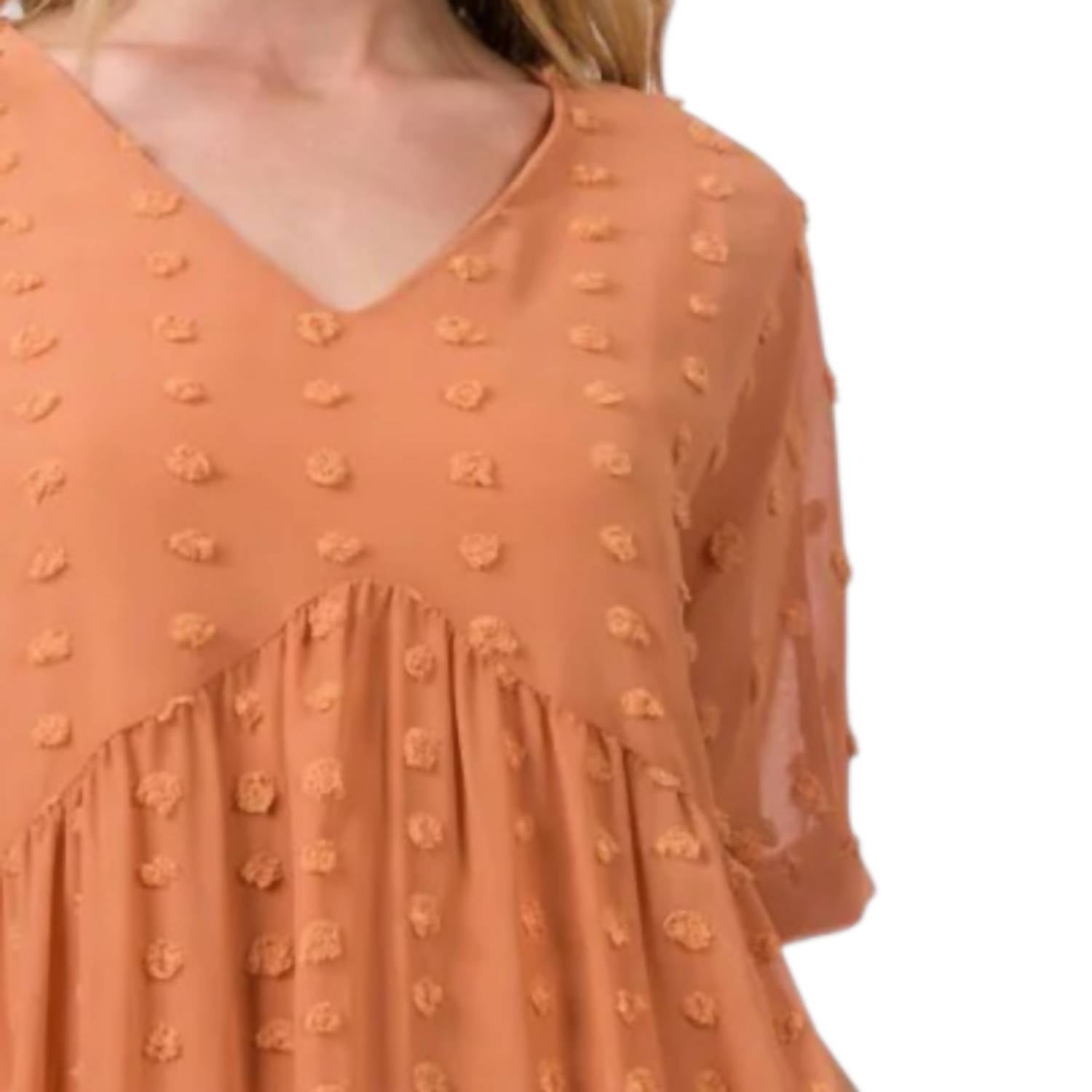 Zenana - Dot Babydoll Mini Dress