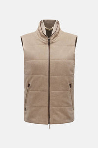 Maurizio Baldassari Men's Cashmere Outdoor Gilet in beige - men's jacket