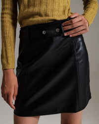 Q2 - Straight Faux Mini Skirt w/ belt