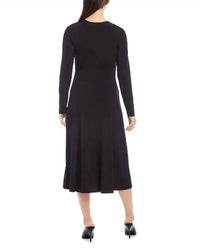 Karen Kane Kate V-neck Midi Dress in black - women's dress - alternate view