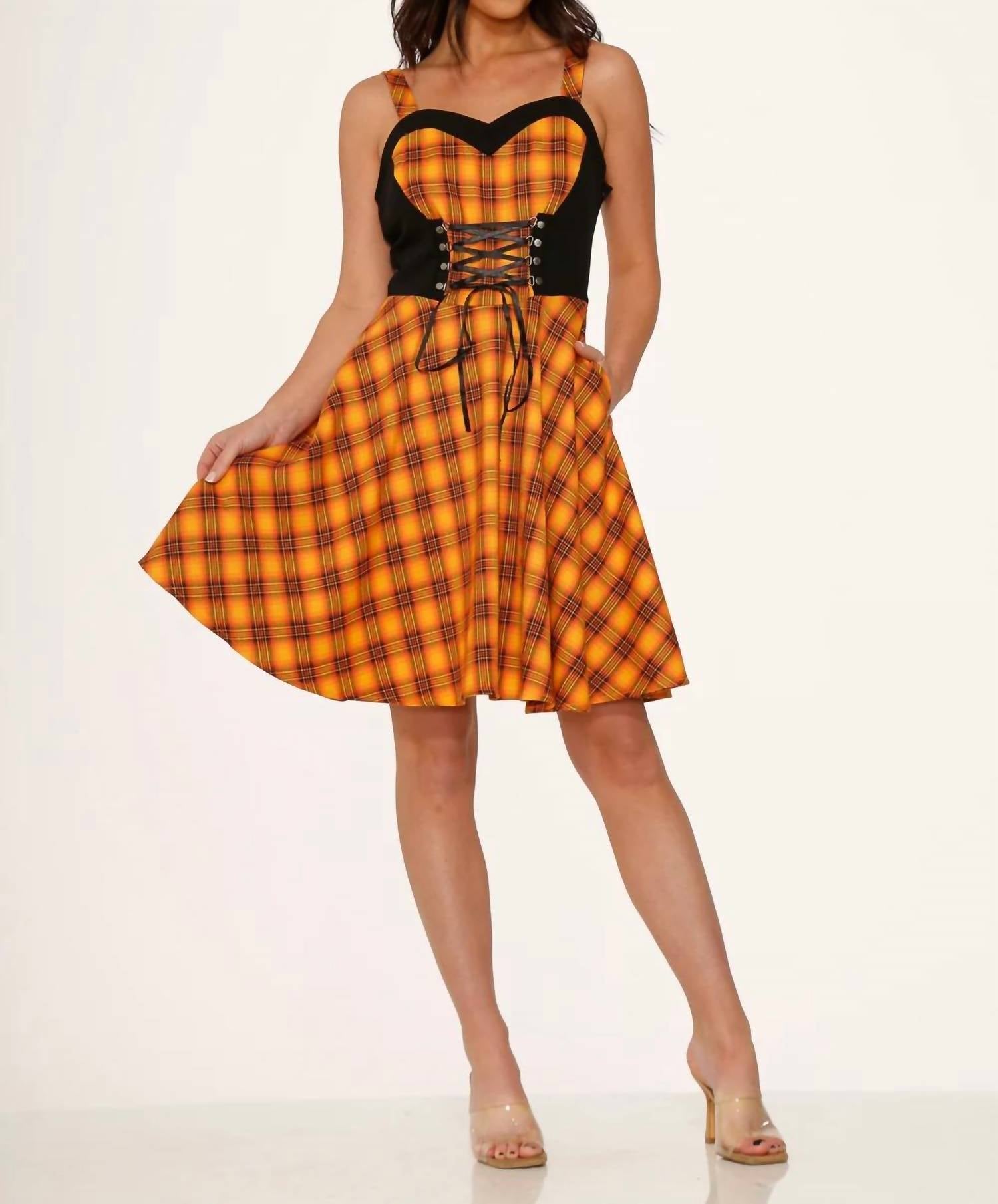 Orchid Bloom - Plaid Swing Dress