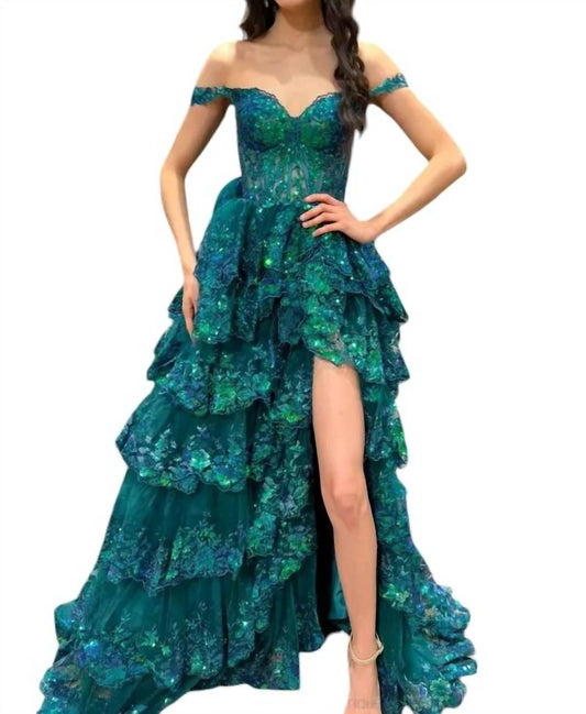 Sherri Hill - Tulle Sequin A-line Prom Dress