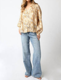 Olivaceous - Runa Mix Long Sleeve Blouse