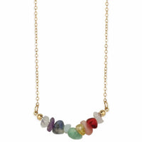 Zad - Women's Chakra Stone Chip Bar Necklace
