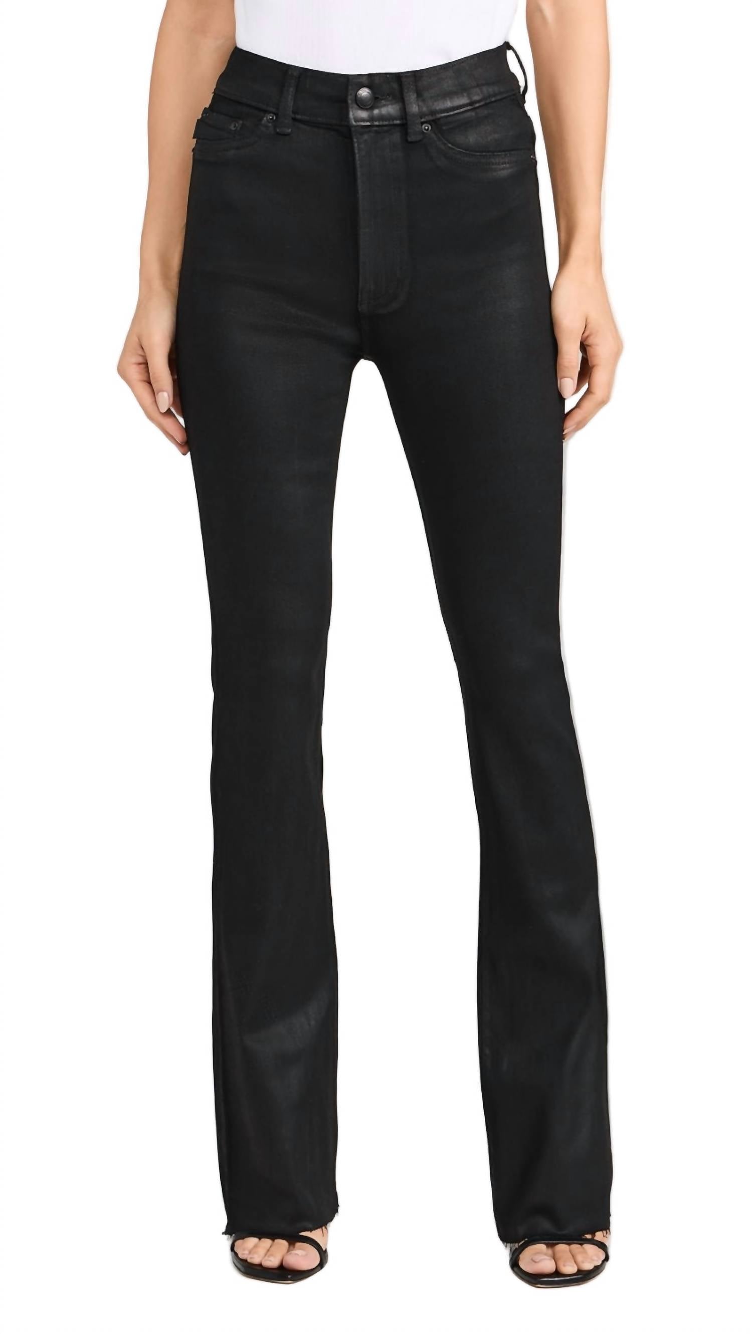 DL1961 - Women's Bridget Boot High Rise Instasculpt Jeans in black coated - women's jeans