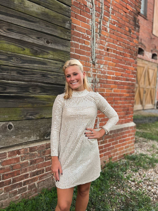 Design History - Jaqueline Long Sleeve Sequin Dress