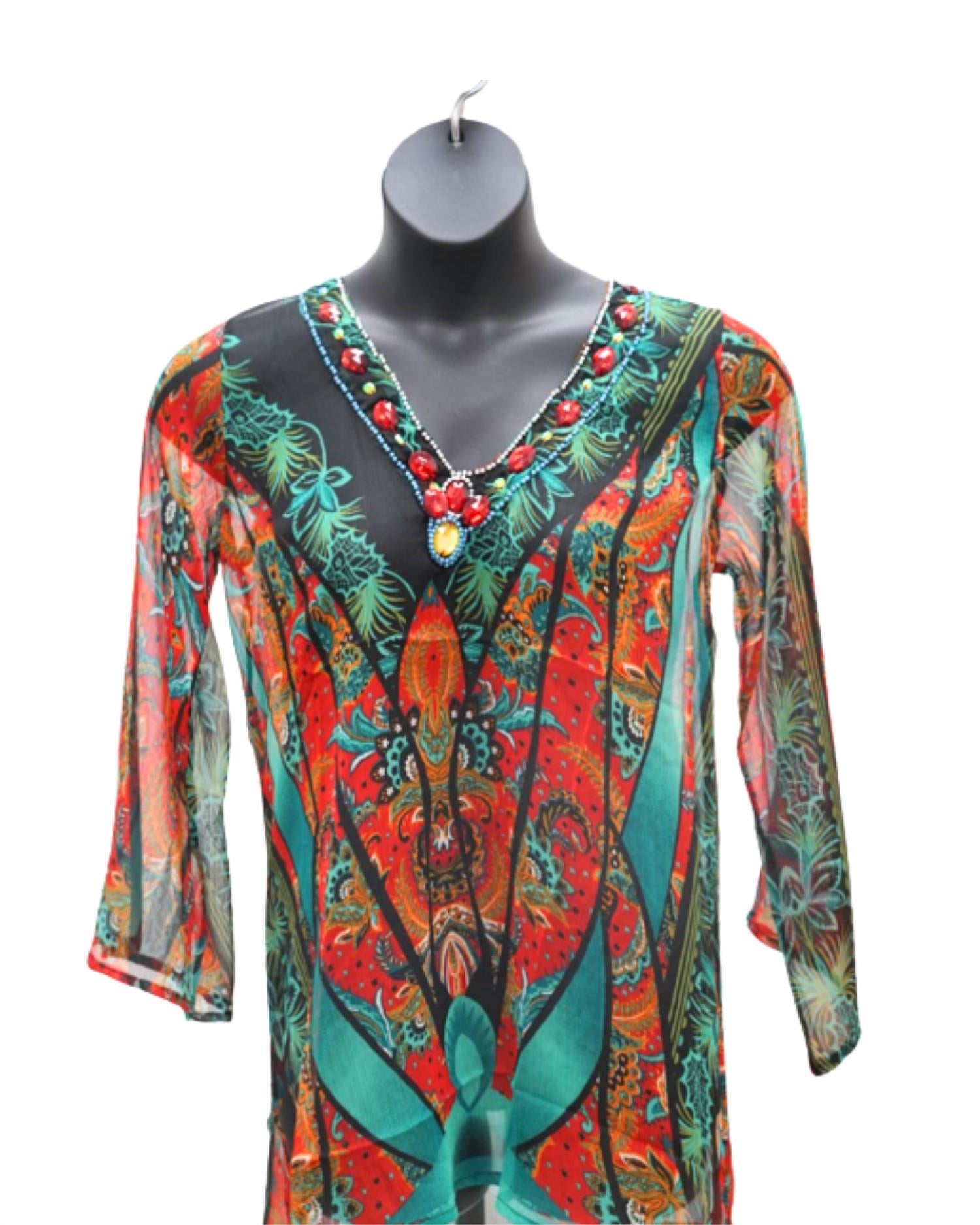 NF Women's Vibe Mesh Top in green - women's blouse