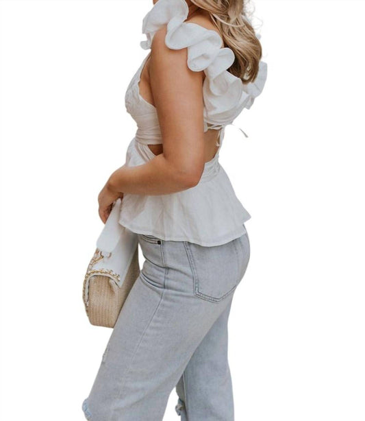 Storia - Lauren Ruffle Plunge Neckline Tank Top