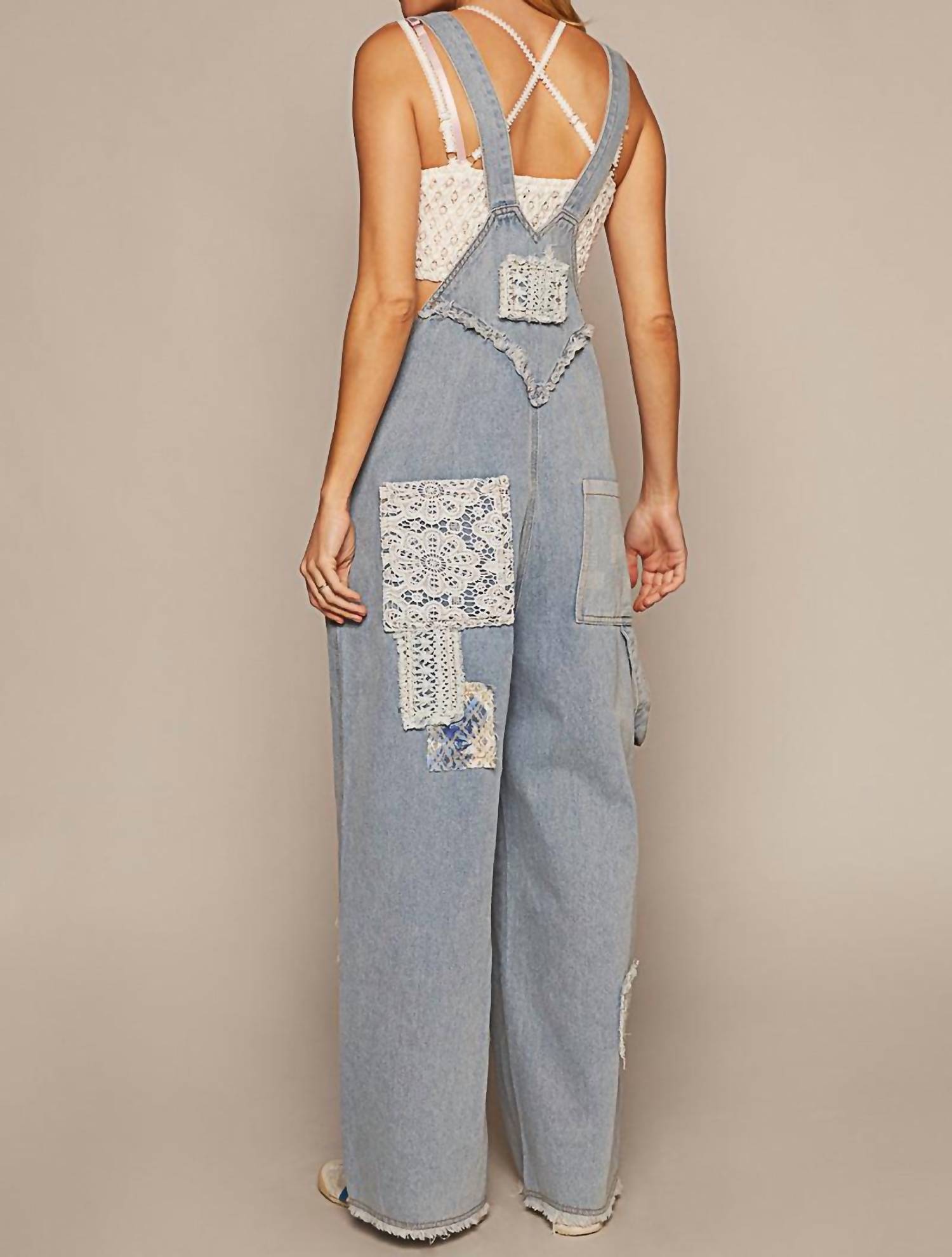 Pol - Denim Patch Overalls