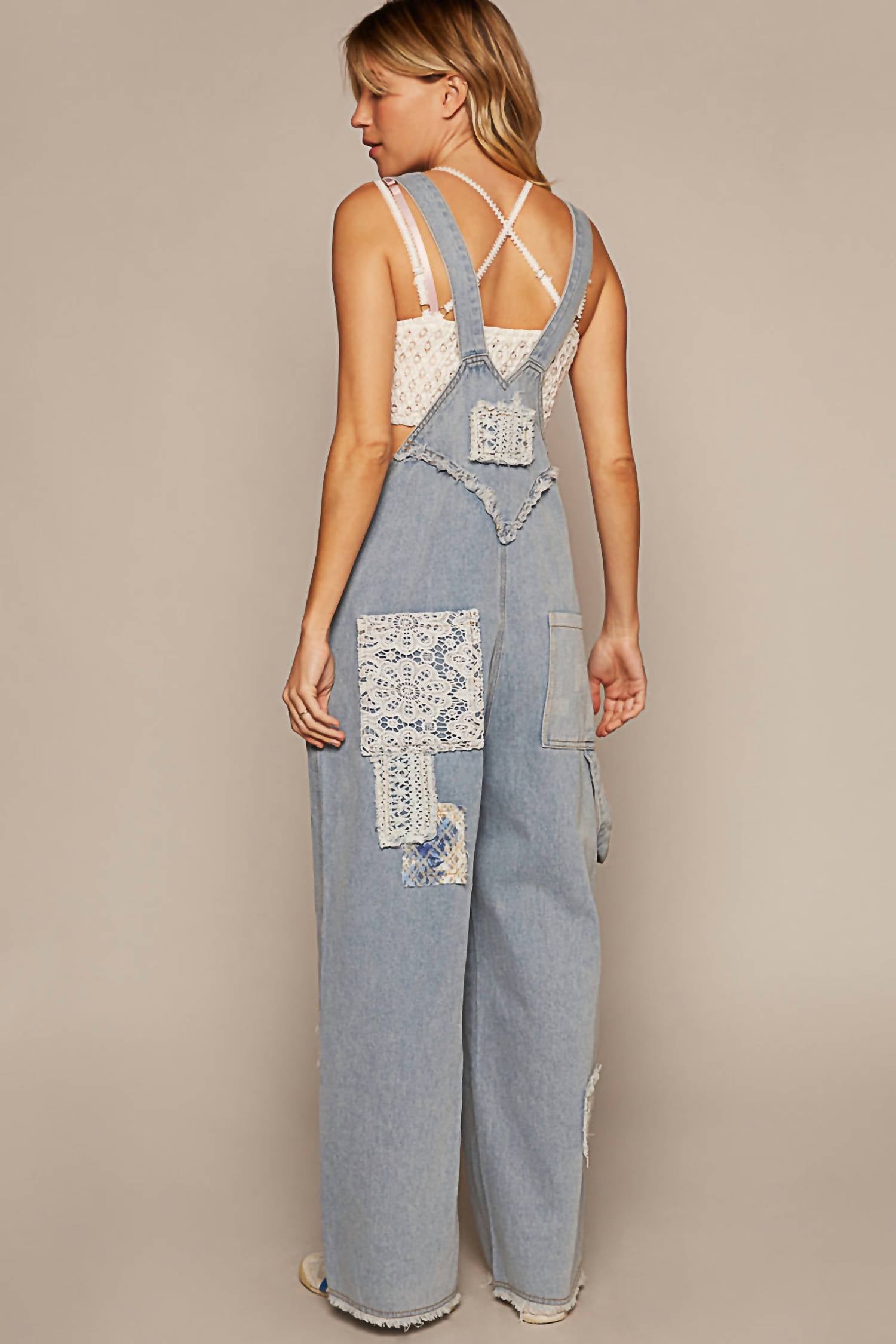 Pol - Denim Patch Overalls