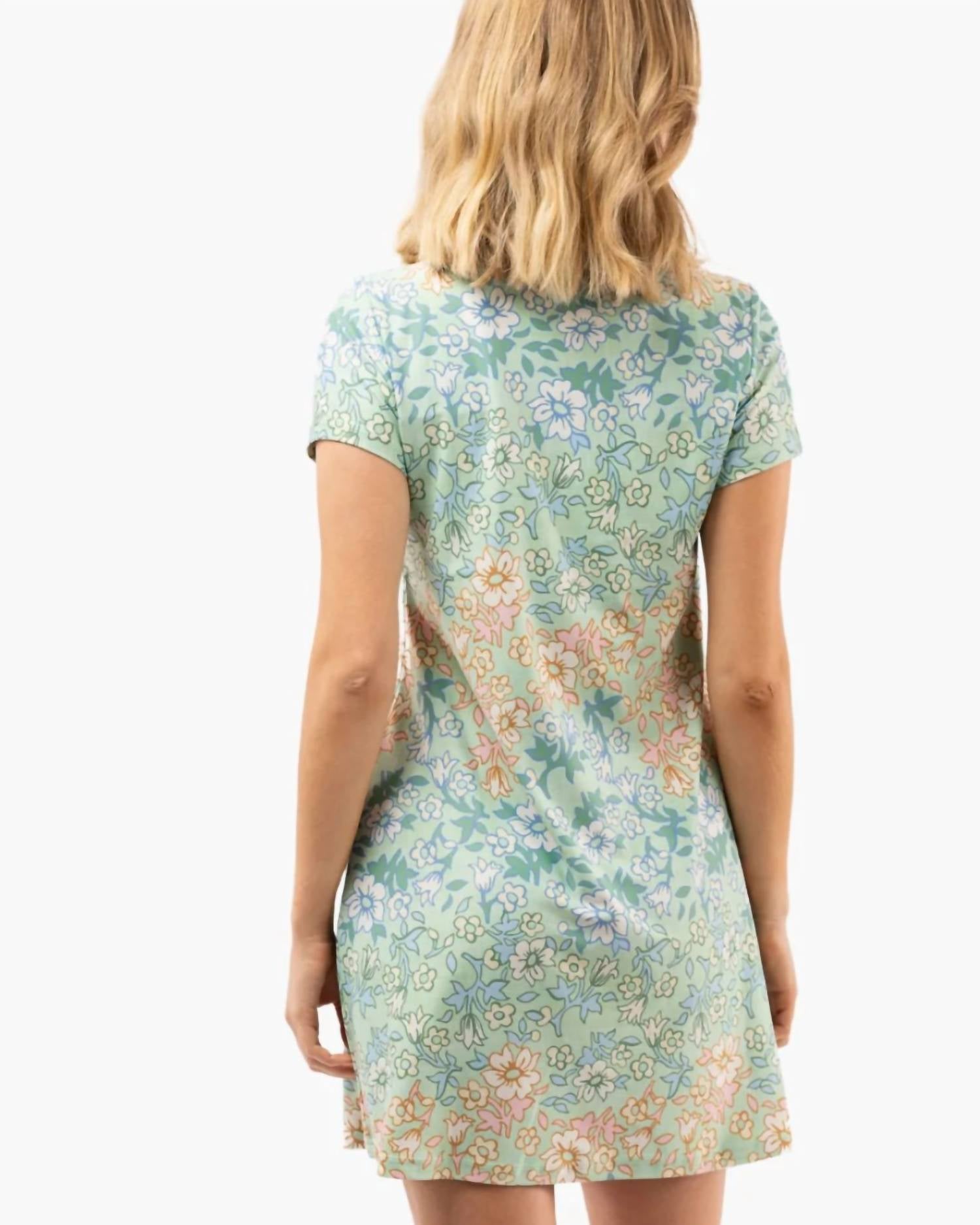 SMITH & QUINN Agnes Mini Dress in basil daisy - women's dress - alternate view