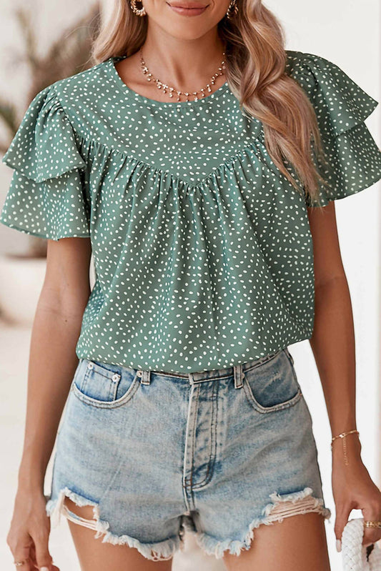Shewin - Ruffle Sleeve Top