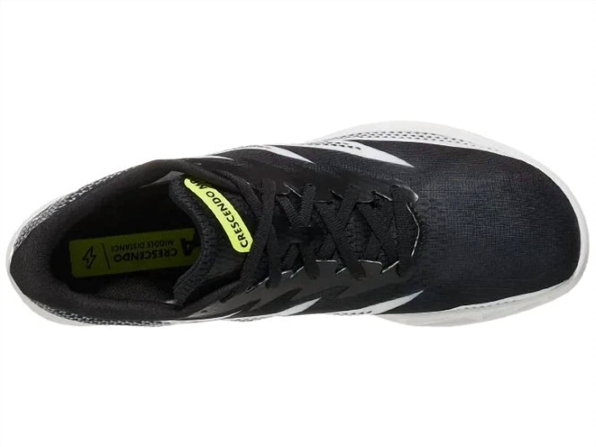 Hoka Unisex Crescendo Md Racing Shoes in black white 1 - women's shoe - view 4