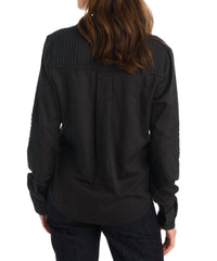 ALLISON NEW YORK Lillian Button Down Shirt in black - women's shirt - detail view
