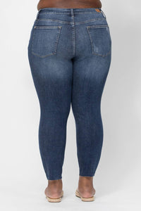 Judy Blue Spice it Up Vintage cut off Relaxed Jeans in dark wash - women's jeans - alternate view