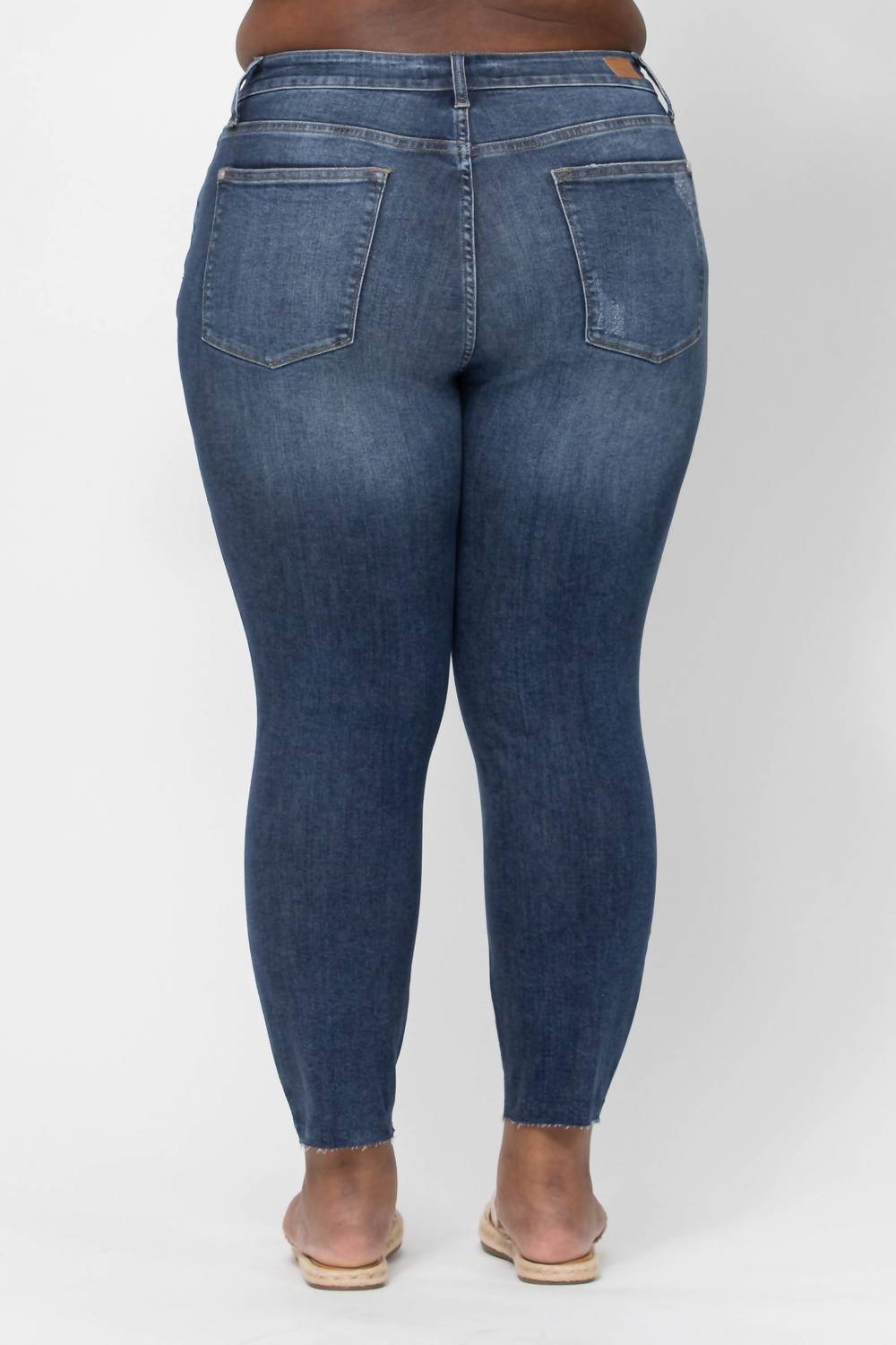 Judy Blue Spice it Up Vintage cut off Relaxed Jeans in dark wash - women's jeans - alternate view