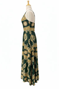 KLd. Signature Signature maxi dress in green - women's dress - detail view