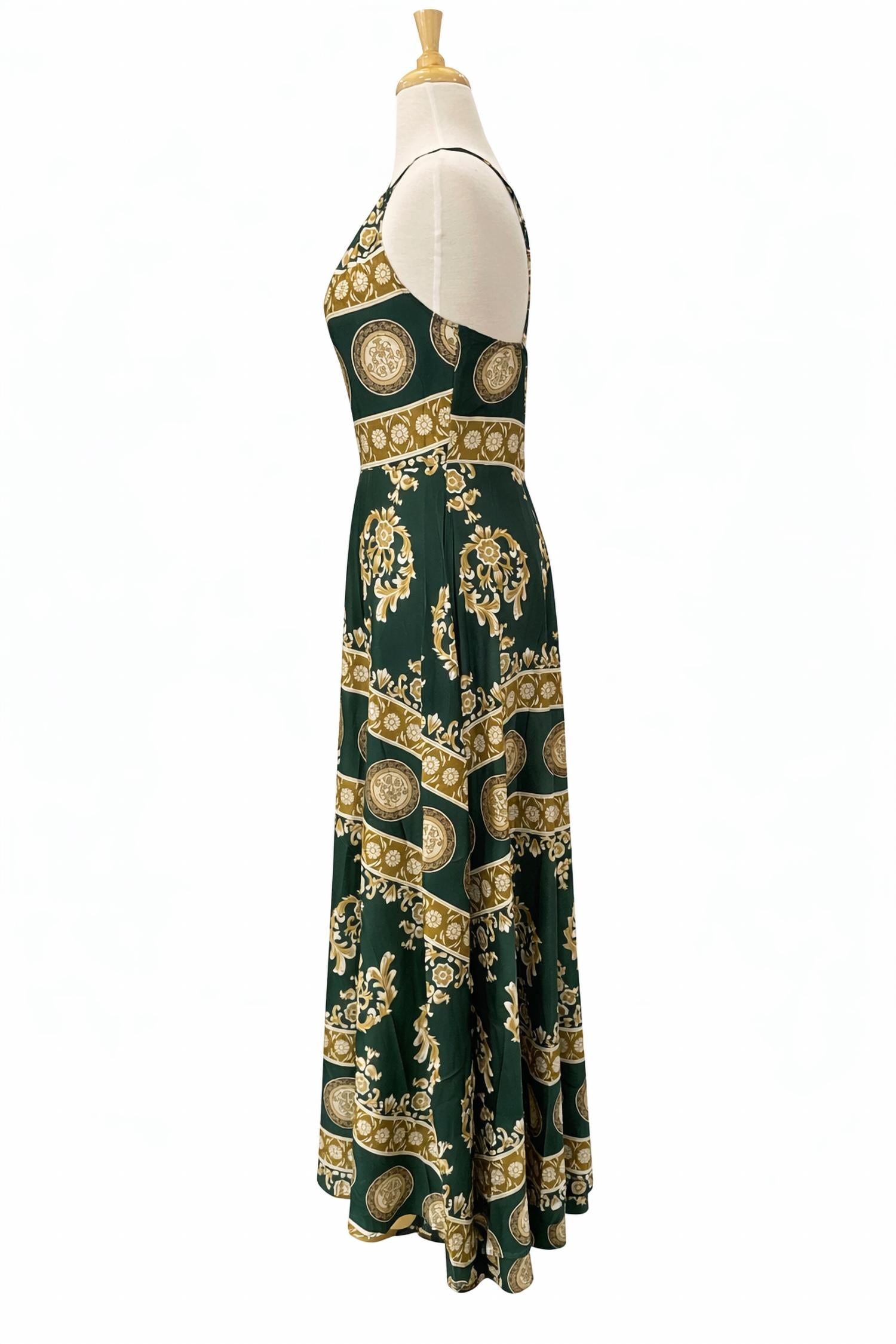 KLd. Signature Signature maxi dress in green - women's dress - detail view