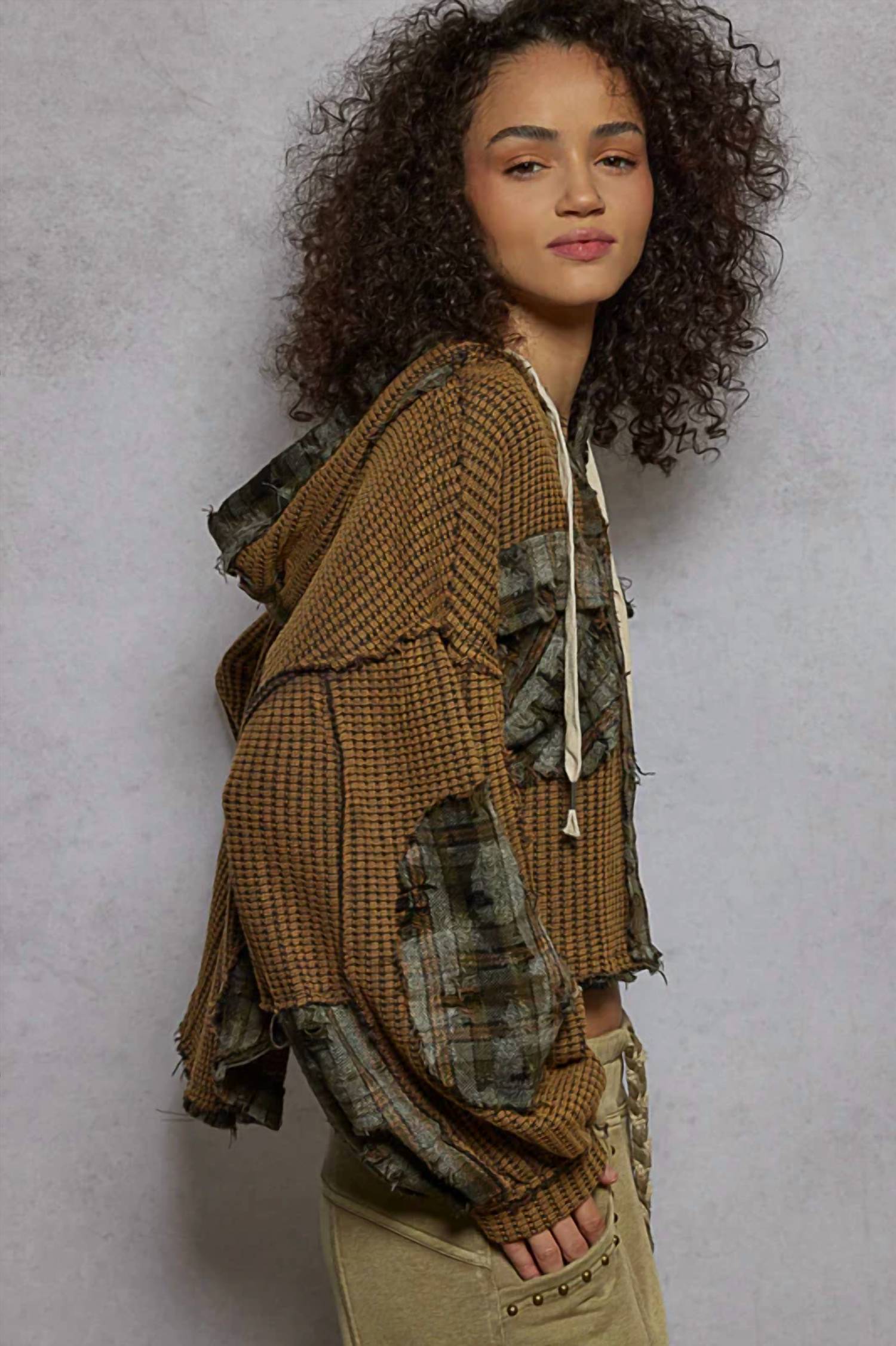 Pol - Hooded Plaid Jacket
