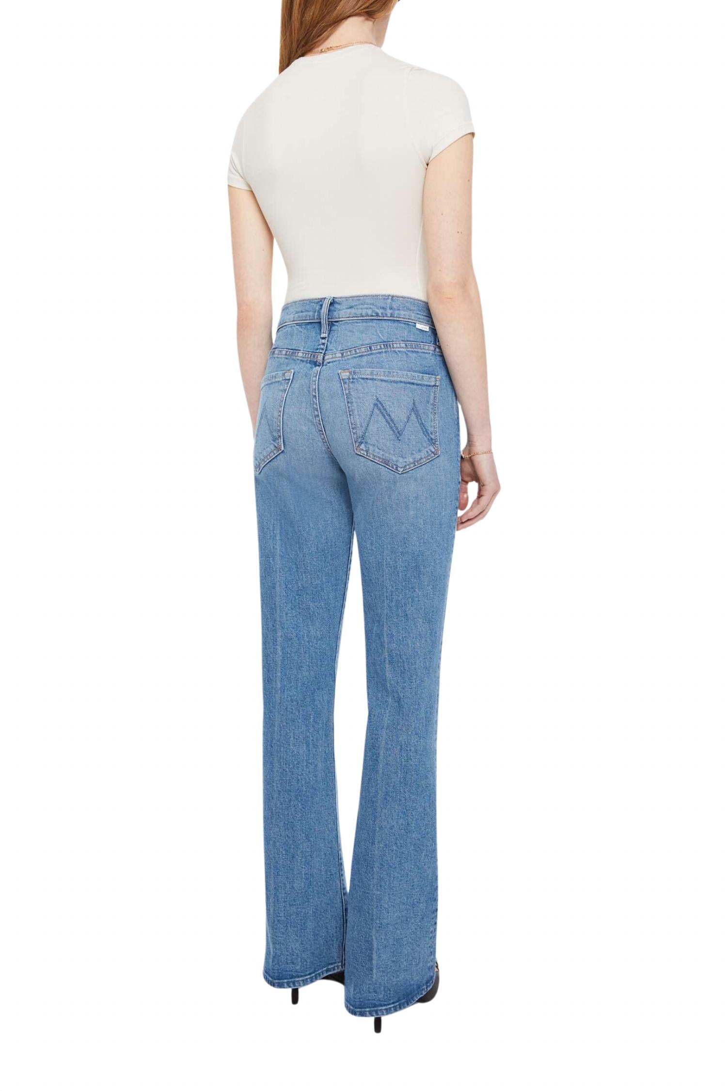 Mother Outsider Sneak Straight Jeans in hokey pokey - women's jeans - alternate view