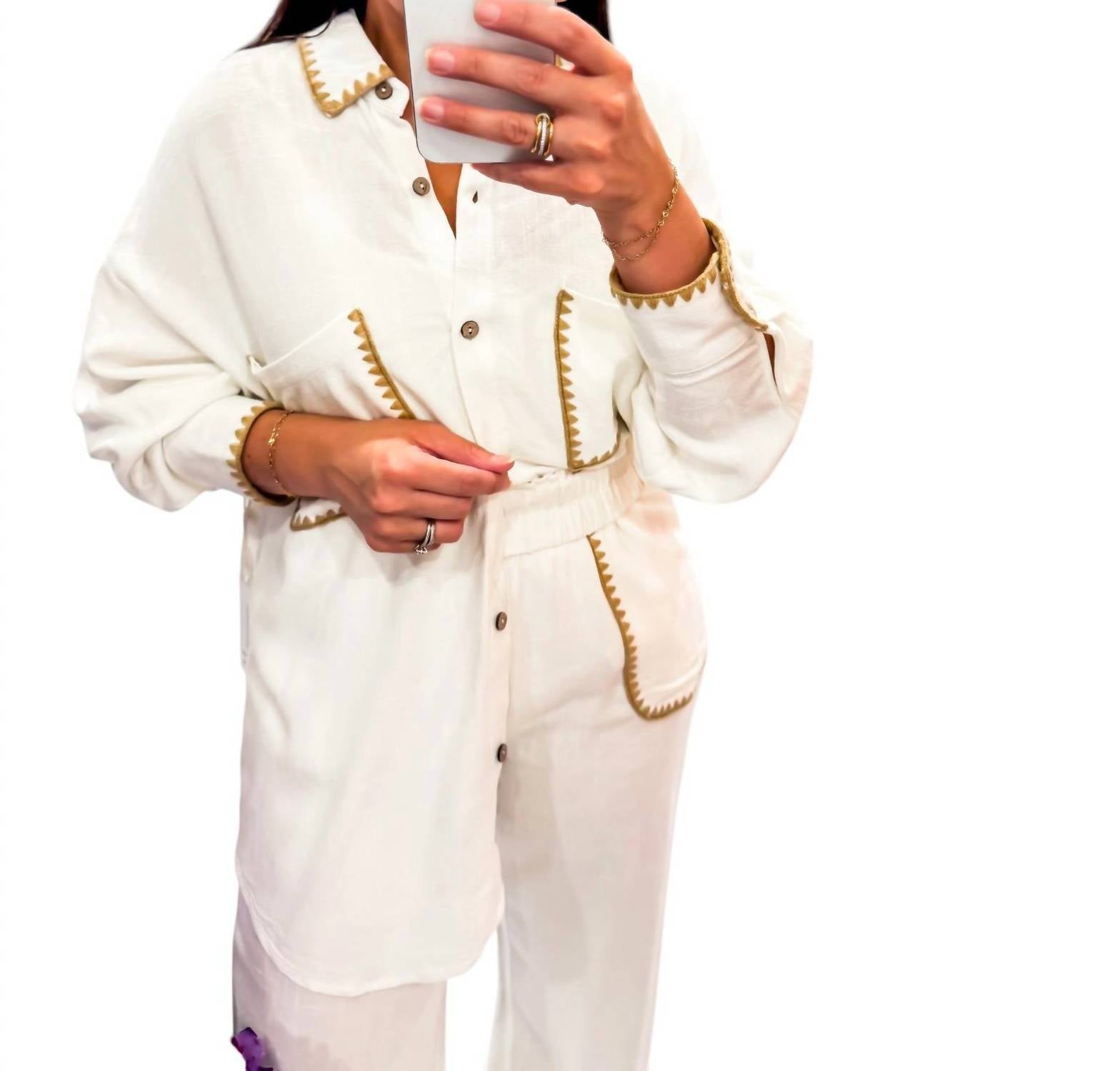 Vintage Havana - Tan Lines & Good Vibes Button Up Top