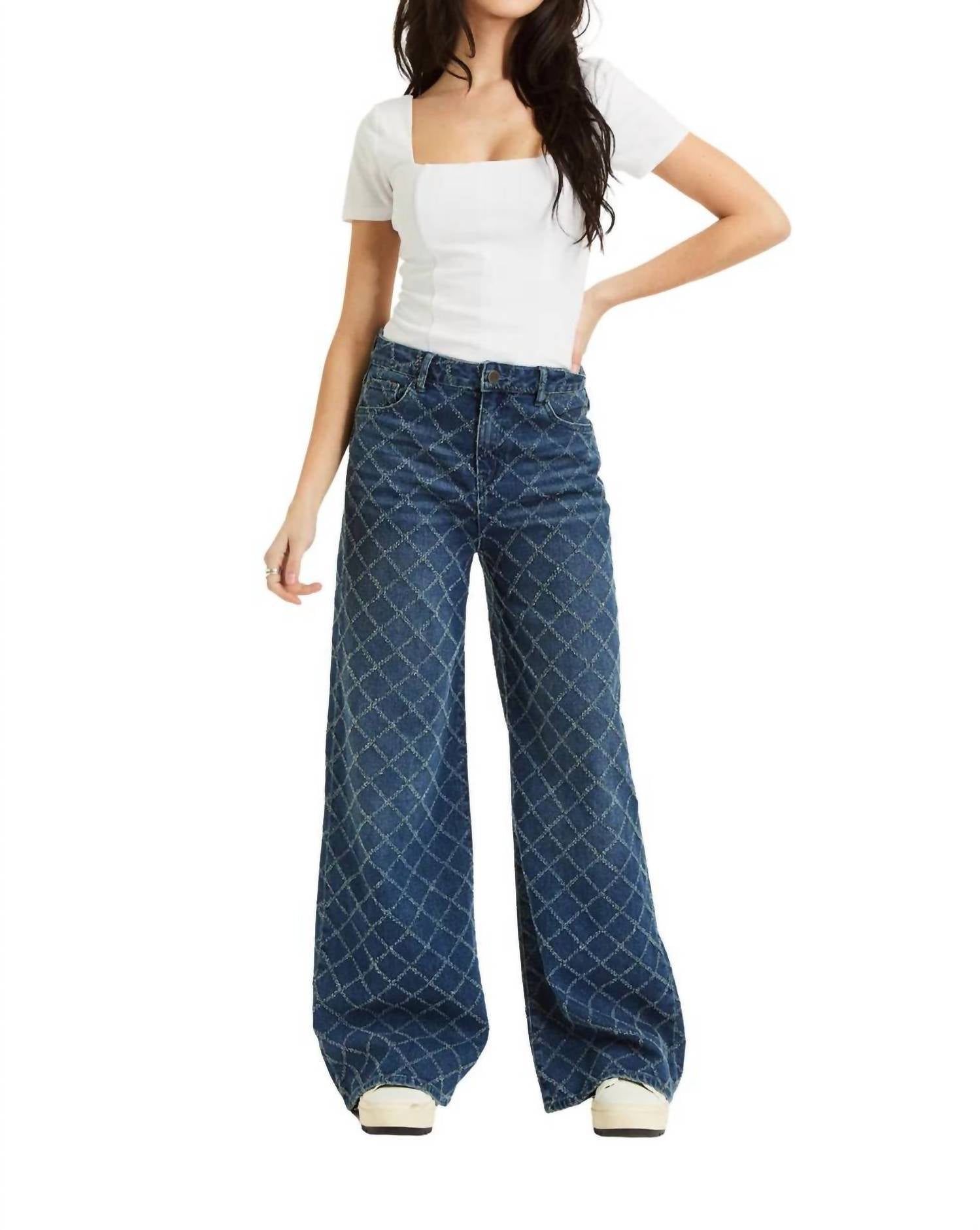 tractr Spark & Stitch Wide Leg Jeans in denim - women's pants - view 4