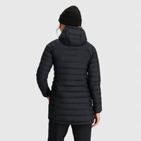 OUTDOOR RESEARCH Transcendent Down Parka Jacket in black - women's jacket - detail view