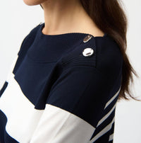 Joseph Ribkoff - STRIPED BOATNECK PULLOVER
