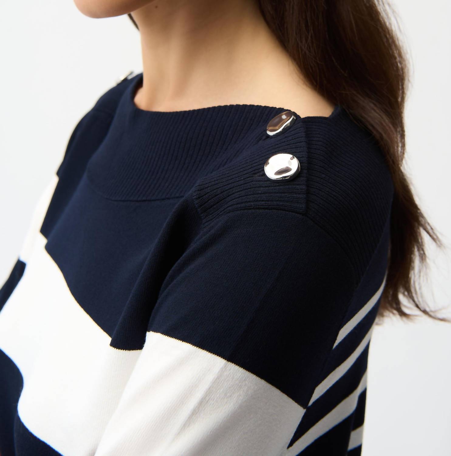 Joseph Ribkoff - STRIPED BOATNECK PULLOVER