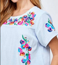 See And Be Seen - On The Border Embroidered Top