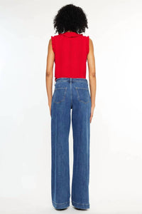 Kancan - HIGH RISE WIDE LEG DRAPE TROUSERS