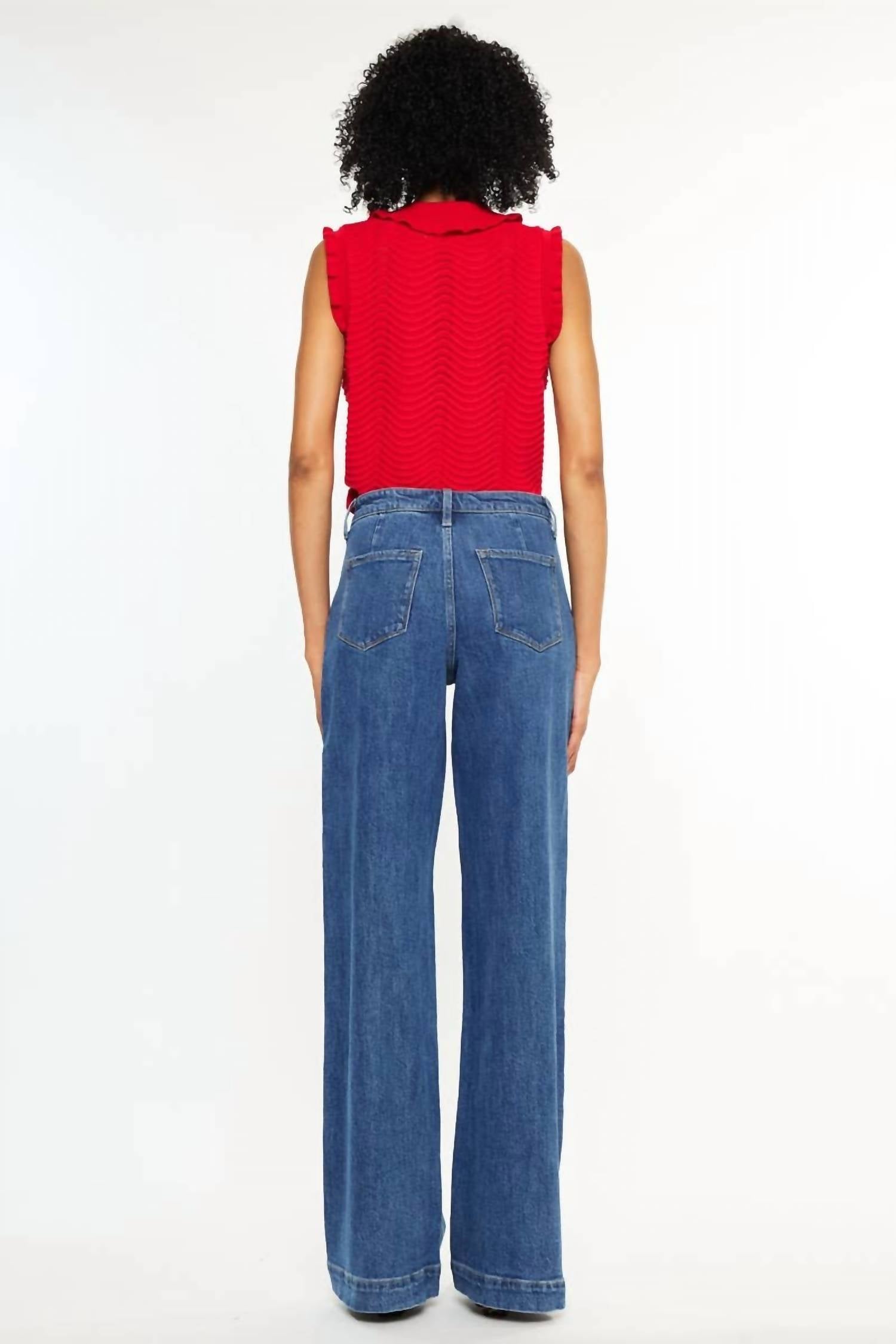 Kancan - HIGH RISE WIDE LEG DRAPE TROUSERS