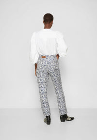 Munthe - Pre-loved Cottage Pants With Geometric Ikat Brocade Pattern