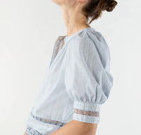 Ulla Johnson Faye Puff Sleeve Blouse in celeste - women's blouse - view 7