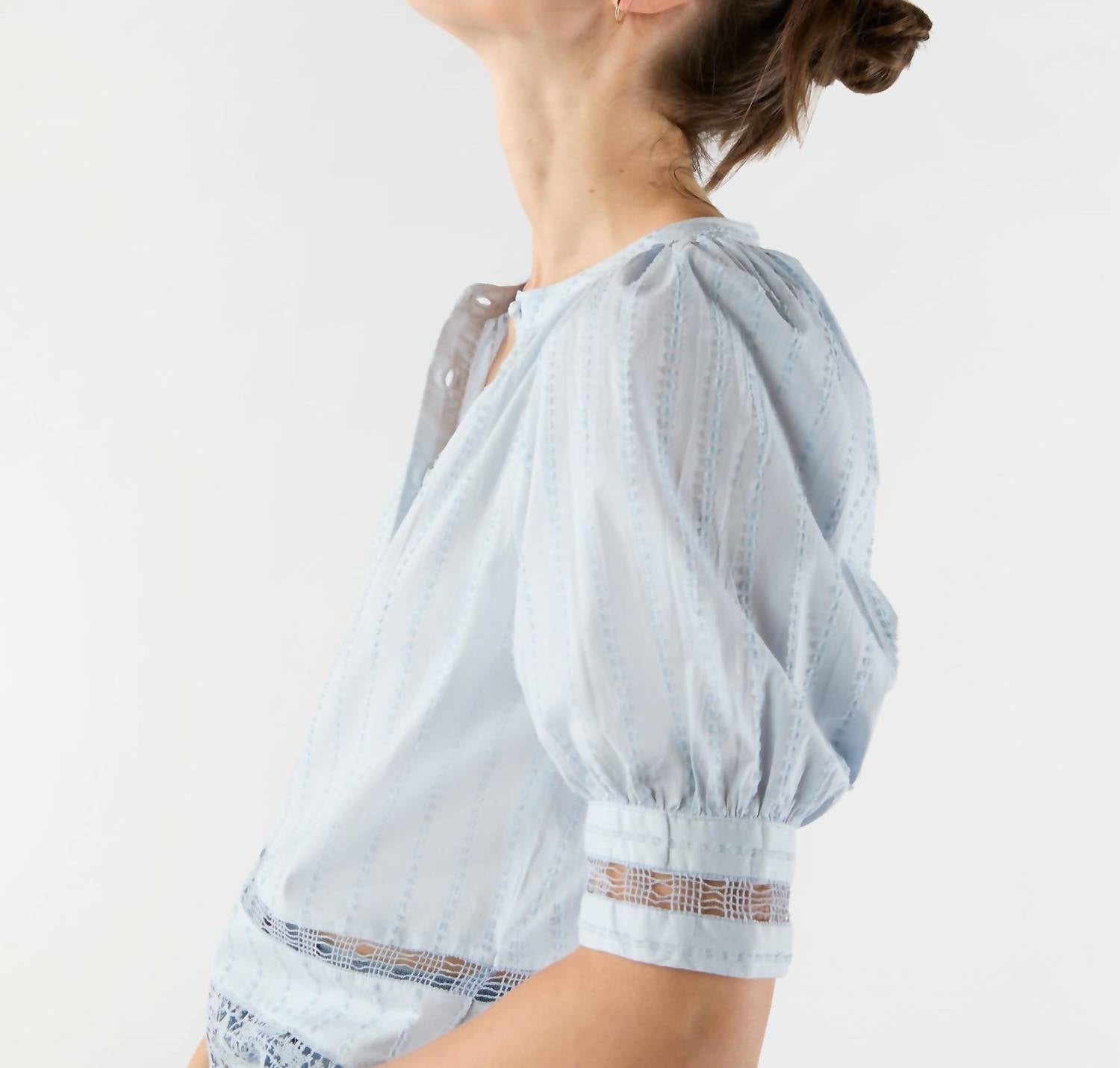 Ulla Johnson Faye Puff Sleeve Blouse in celeste - women's blouse - view 7