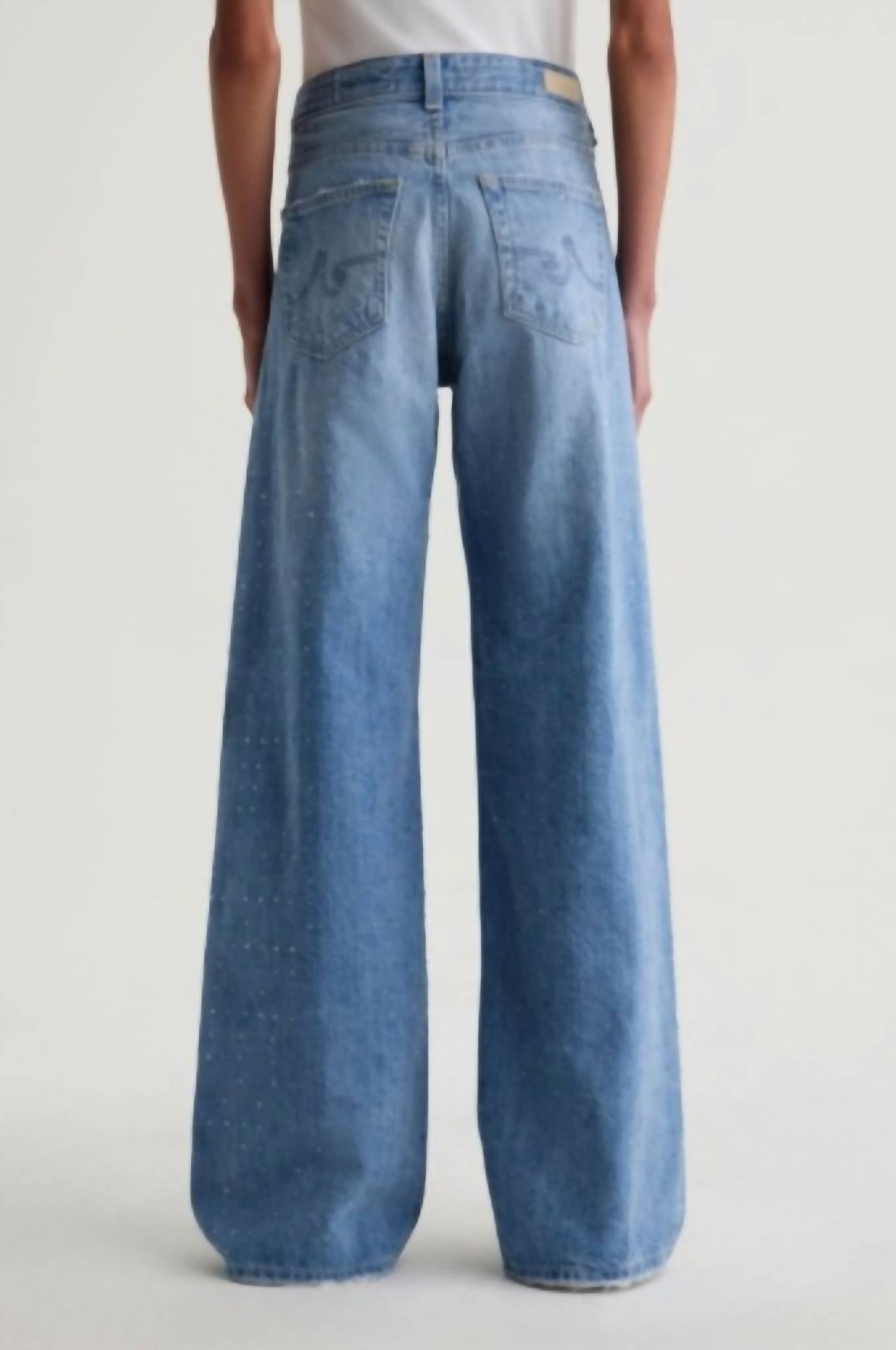 Ag Jeans - Adria Embellished Low-rise Wide Leg Jean