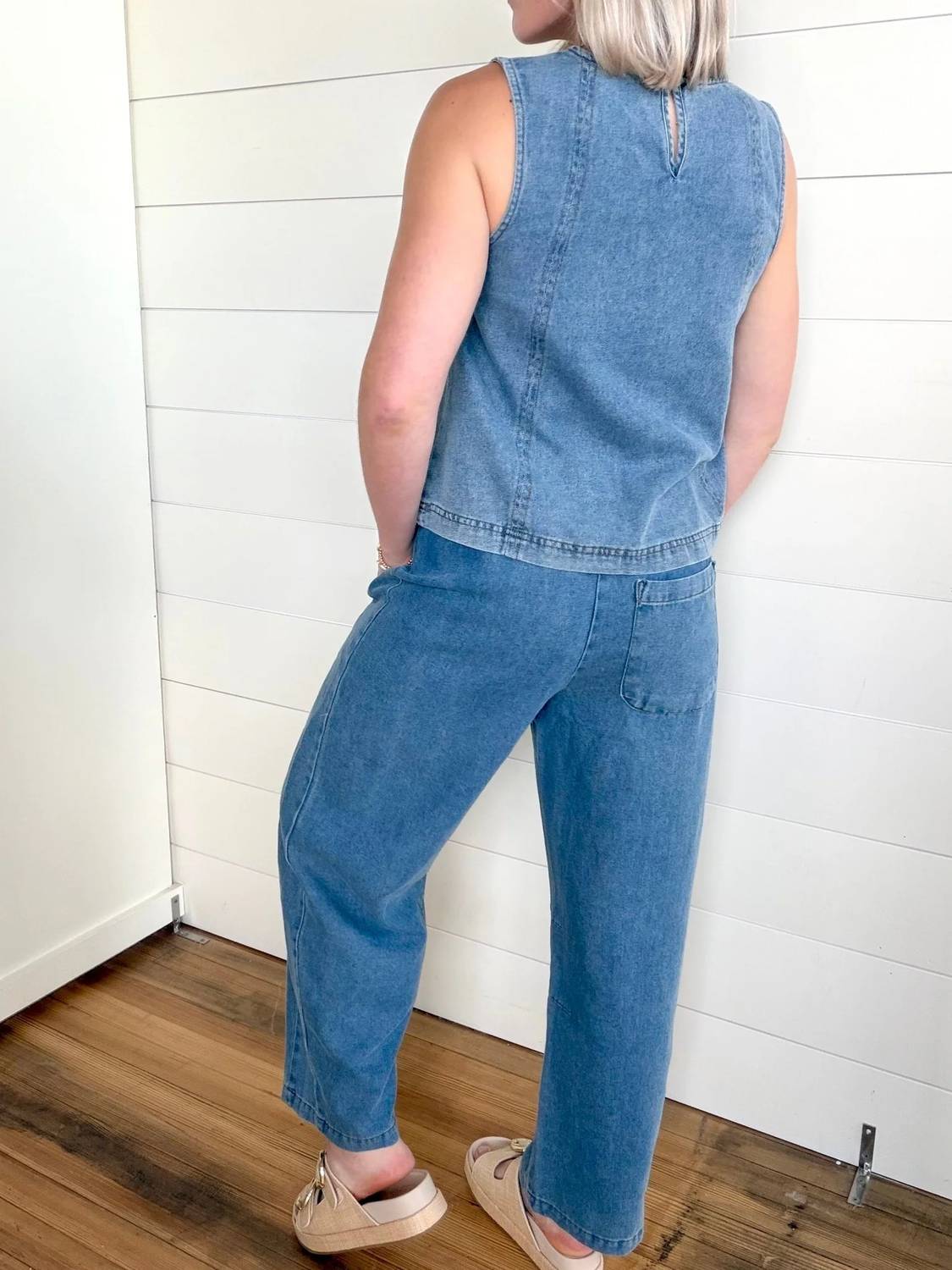 Blu Pepper - Smocked Waist Pocket Detail Pants