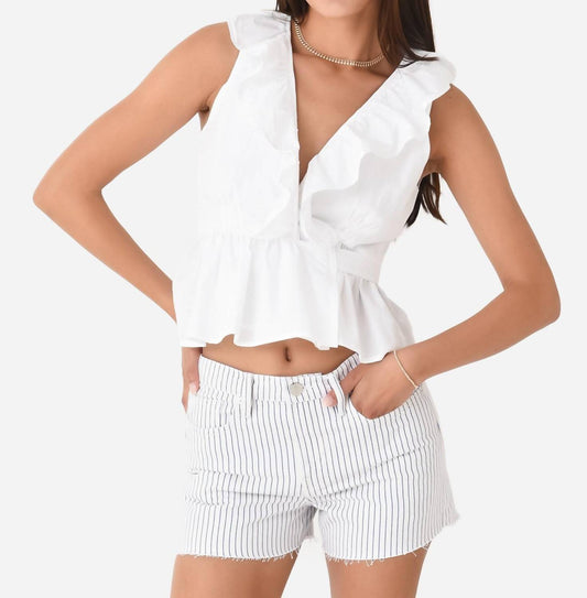 Never A Wallflower - Ruffle Wrap Top