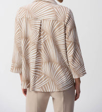 Joseph Ribkoff - Seersucker Tropical Print Trapeze Jacket